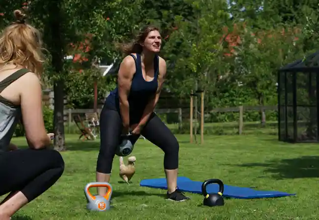 Backyard bootcamp workout — garden HIIT training